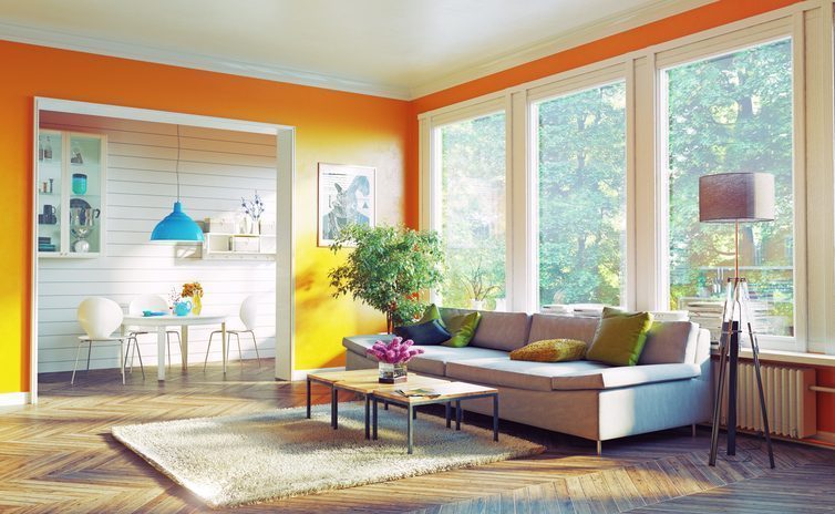 orange living room